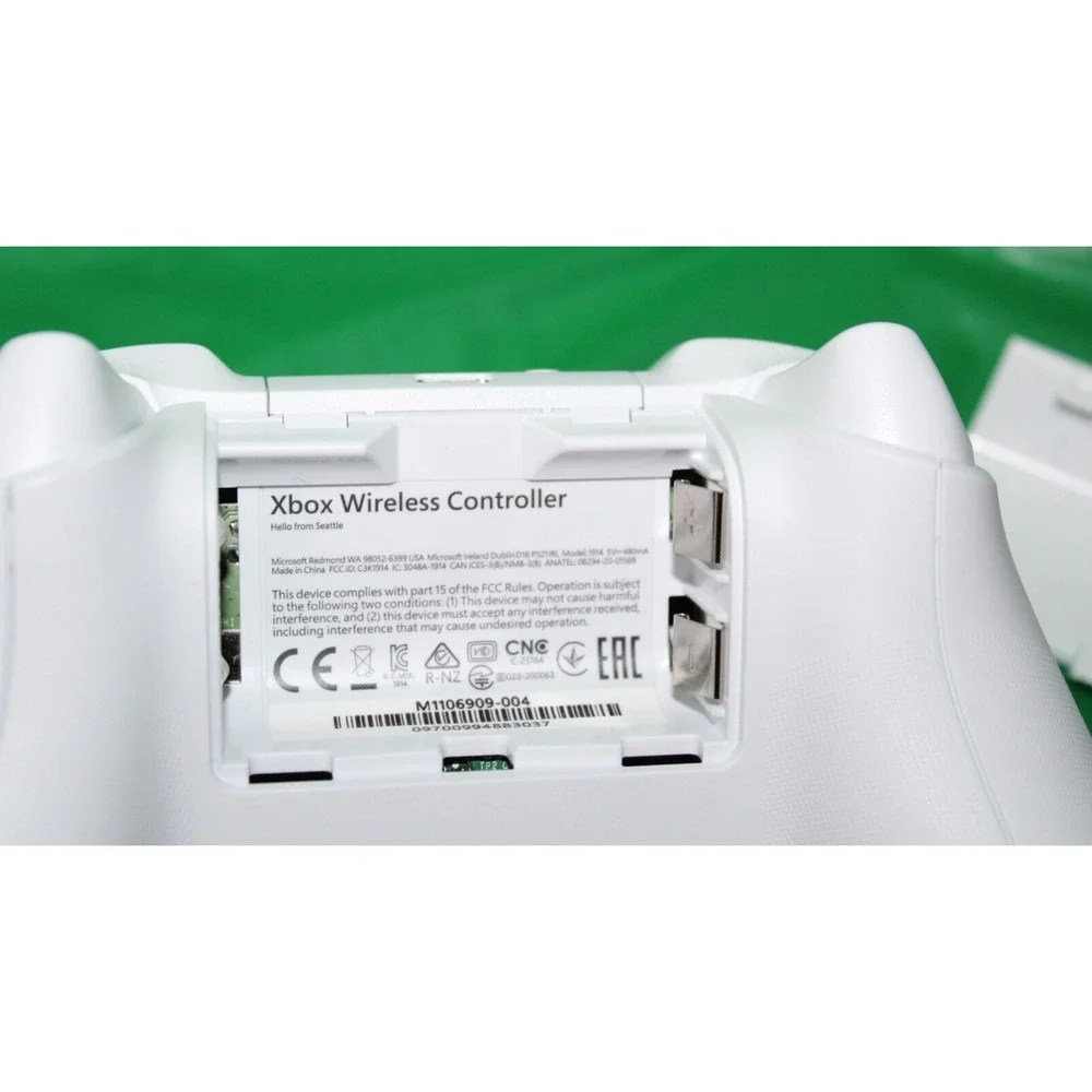 2 Microsoft Video Game Controllers Red 1708 And White 1914